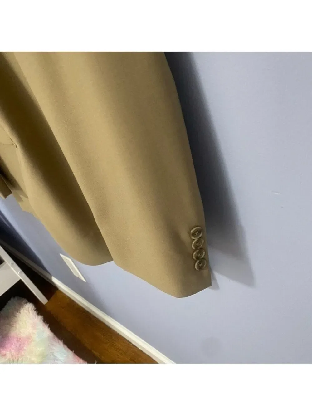 Nautica Mens Beige Wool Lightweight Sport Coat Blazer 44L Classic Fit